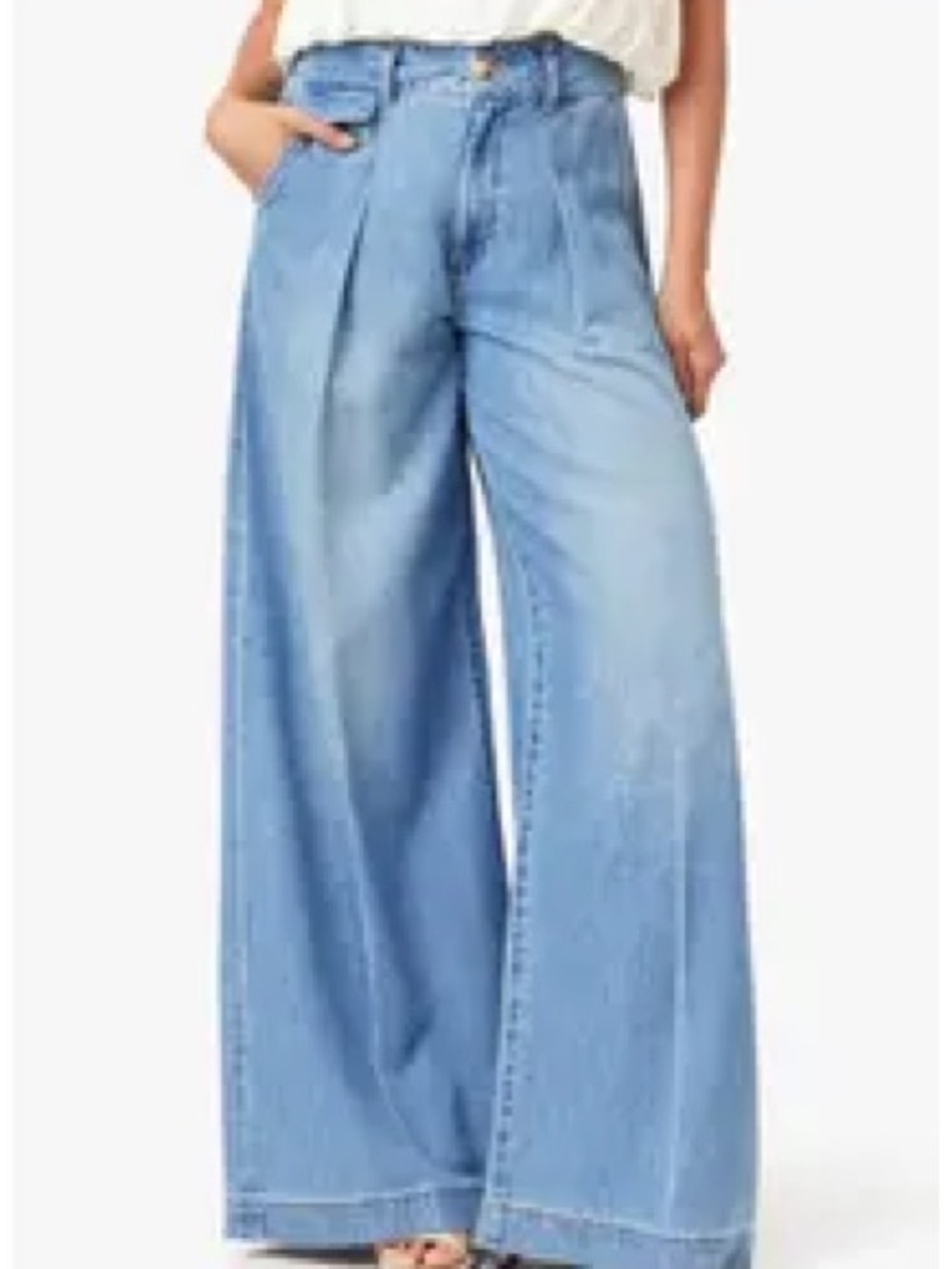 Habitual Light Blue Wide-Leg Pleated Jeans size 27 New Without Tags NEVER WORN